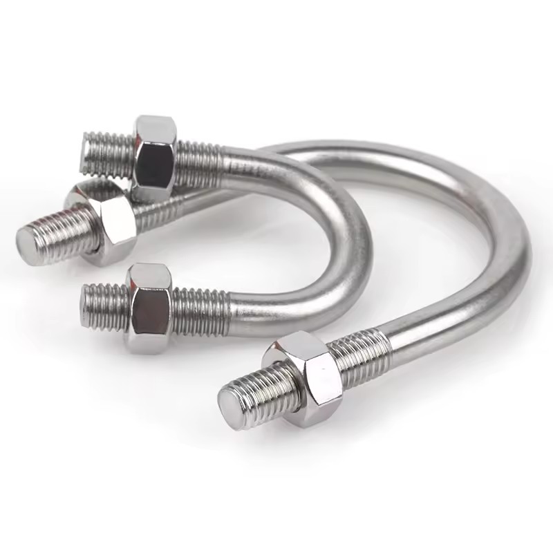 Stainless Steel U Bolts With Two Nuts Pipe Clamp