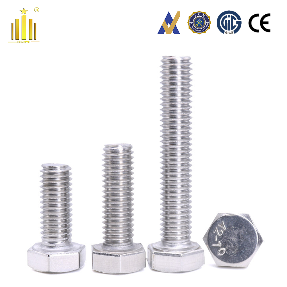 DIN 933 Standard Size M8 Length 50-100MM SS201/304/316 Hex Bolt General Industrial Fastener