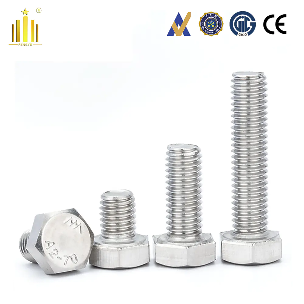 DIN 933 Standard Size M8 Length 25-50mm SS201/304/316 Hex Bolt General Industrial Fastener